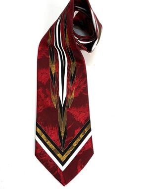 Emillio Romano Mens Tie Multicolor Geometric Handmade in Italy 100% Silk 4x57